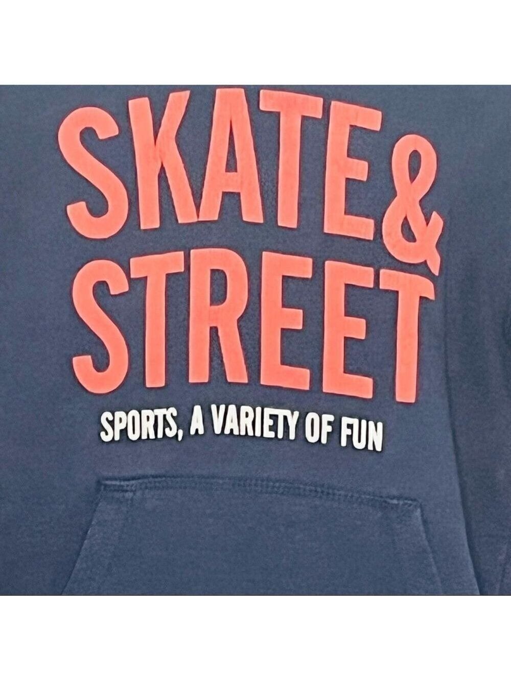 𝅺zara Kids blue hoodie size 5-6 years (118 cm) embroidered skate and street - Picture 4 of 7